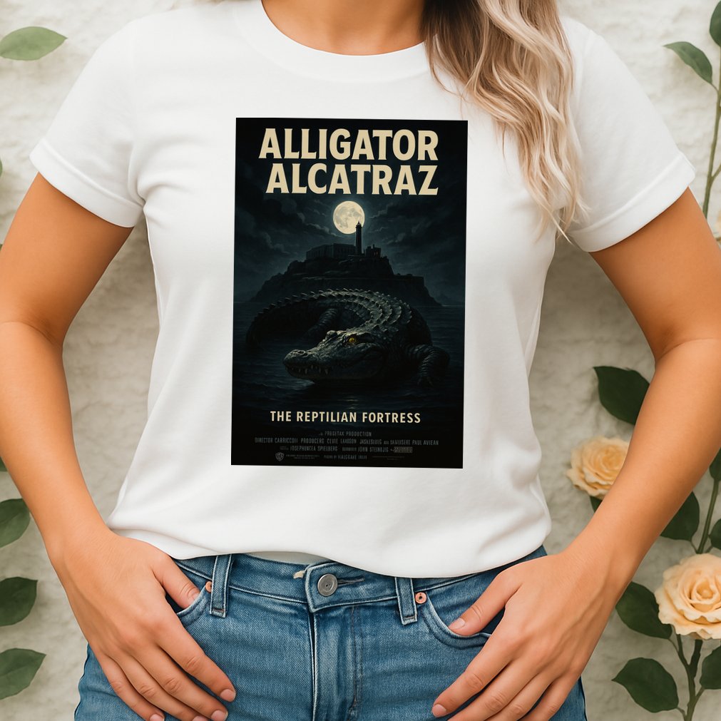 Alligator Alcatraz The Reptilian Fortress Movie Poster Womens T-Shirt