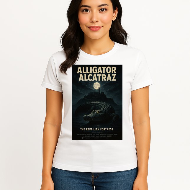 Alligator Alcatraz The Reptilian Fortress Movie Poster Womens T-Shirt
