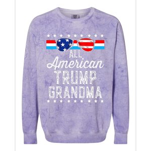 All American Trump Grandma American Flag Sunglasses Trump Colorblast Crewneck Sweatshirt