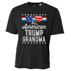 All American Trump Grandma American Flag Sunglasses Trump Cooling Performance Crew T-Shirt