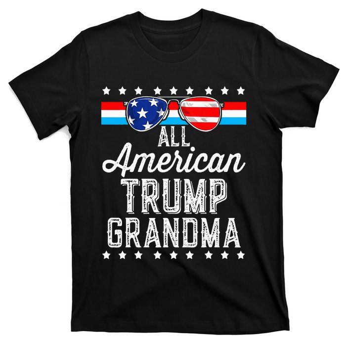 All American Trump Grandma American Flag Sunglasses Trump T-Shirt