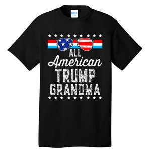 All American Trump Grandma American Flag Sunglasses Trump Tall T-Shirt