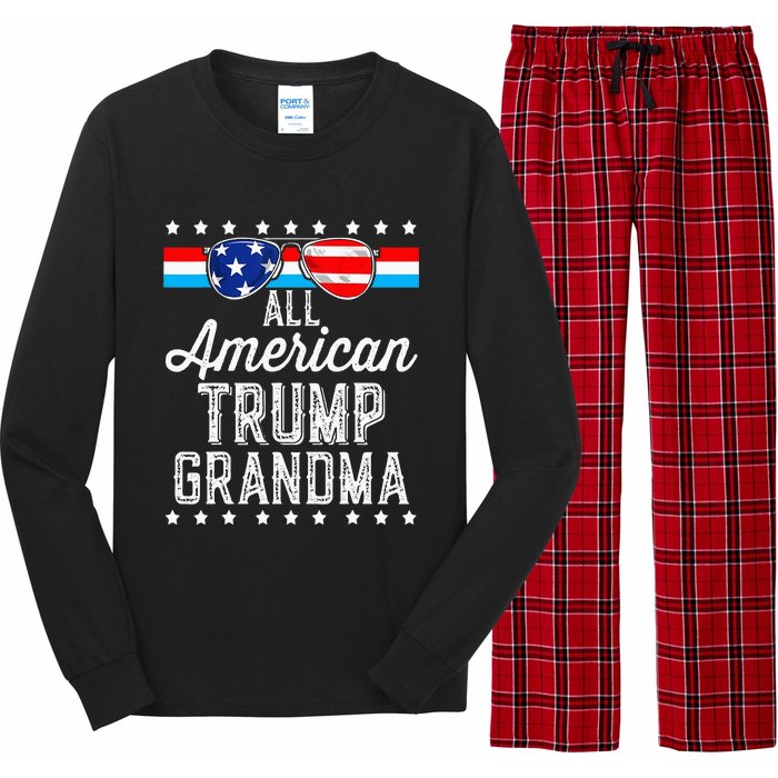 All American Trump Grandma American Flag Sunglasses Trump Long Sleeve Pajama Set