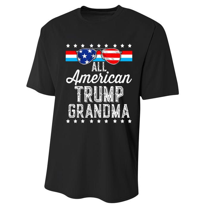 All American Trump Grandma American Flag Sunglasses Trump Performance Sprint T-Shirt