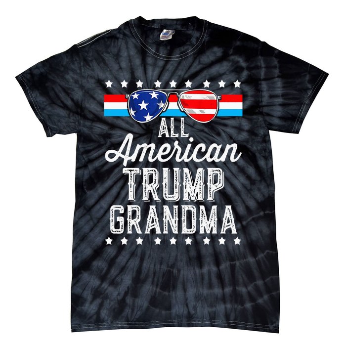 All American Trump Grandma American Flag Sunglasses Trump Tie-Dye T-Shirt