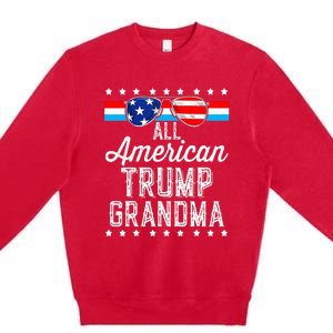 All American Trump Grandma American Flag Sunglasses Trump Premium Crewneck Sweatshirt