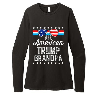 All American Trump Grandpa American Flag Sunglasses Trump Womens CVC Long Sleeve Shirt