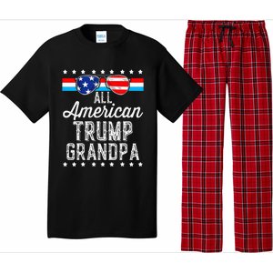 All American Trump Grandpa American Flag Sunglasses Trump Pajama Set