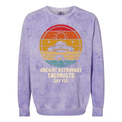 Ancient Astronaut Theorists Say Yes Spaceship Alien Ufos Colorblast Crewneck Sweatshirt