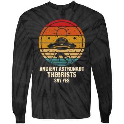 Ancient Astronaut Theorists Say Yes Spaceship Alien Ufos Tie-Dye Long Sleeve Shirt