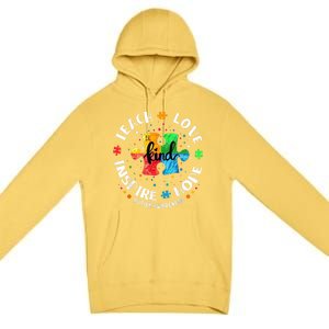 Autism Awareness Teacher Teach Hope Love Inspire Premium Pullover Hoodie