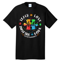 Autism Awareness Teacher Teach Hope Love Inspire Tall T-Shirt