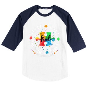 Autism Awareness Teacher Teach Hope Love Inspire Baseball Sleeve Shirt