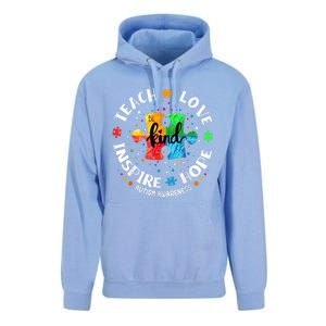 Autism Awareness Teacher Teach Hope Love Inspire Unisex Surf Hoodie