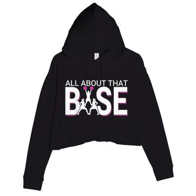 All About That Base Funny Cheerleading Cheer Crop Fleece Hoodie