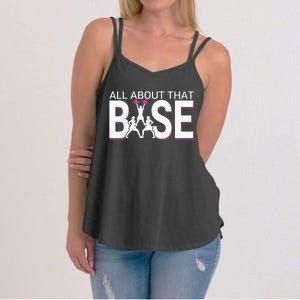 All About That Base Funny Cheerleading Cheer Women's Strappy Tank