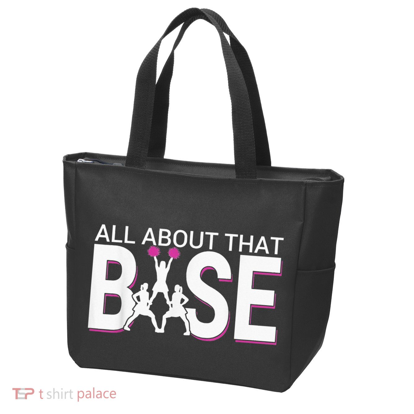 All About That Base Funny Cheerleading Cheer Zip Tote Bag