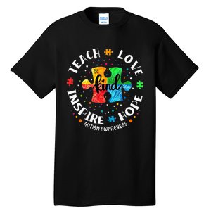 Autism Awareness Teach Hope Love Inspire Tall T-Shirt