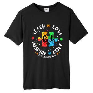 Autism Awareness Teach Hope Love Inspire Tall Fusion ChromaSoft Performance T-Shirt