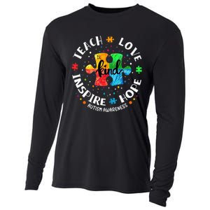 Autism Awareness Teach Hope Love Inspire Cooling Performance Long Sleeve Crew