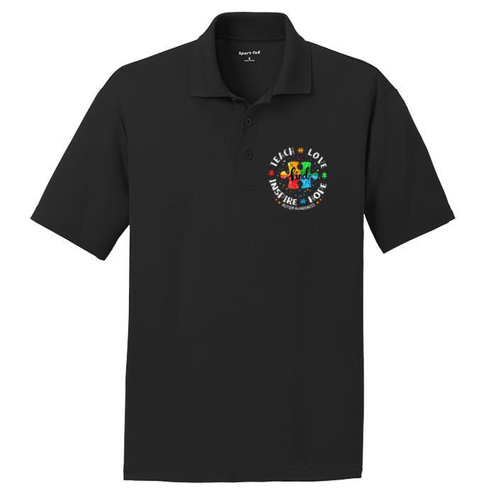 Autism Awareness Teach Hope Love Inspire PosiCharge RacerMesh Polo