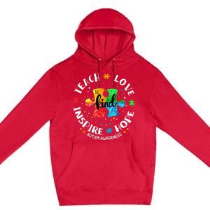 Autism Awareness Teach Hope Love Inspire Premium Pullover Hoodie