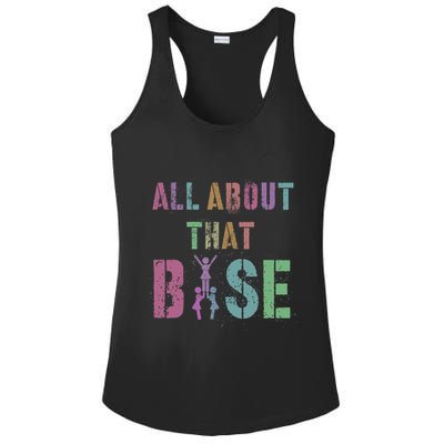 All About That Base Cheerleading Team Cheer Squad Ladies PosiCharge Competitor Racerback Tank