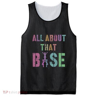 All About That Base Cheerleading Team Cheer Squad Mesh Reversible Basketball Jersey Tank