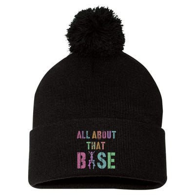 All About That Base Cheerleading Team Cheer Squad Pom Pom 12in Knit Beanie