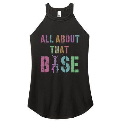 All About That Base Cheerleading Team Cheer Squad Women's Perfect Tri Rocker Tank