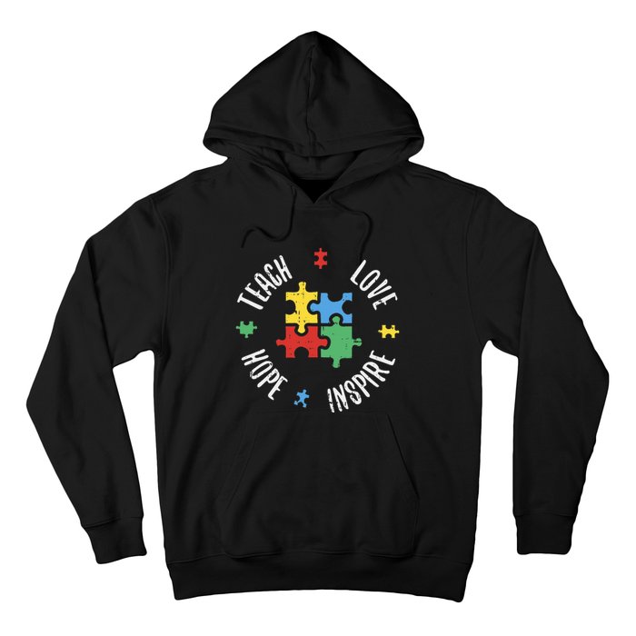 Autism Awareness Teach Love Hope Inspire Special Ed Teacher Hoodie