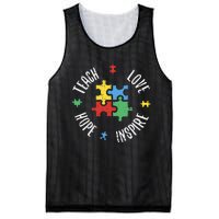 Autism Awareness Teach Love Hope Inspire Special Ed Teacher Mesh Reversible Basketball Jersey Tank