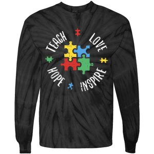 Autism Awareness Teach Love Hope Inspire Special Ed Teacher Tie-Dye Long Sleeve Shirt