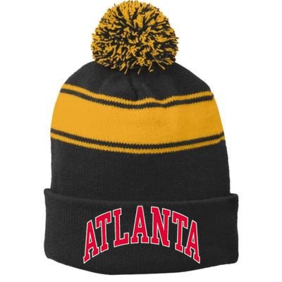 Atlanta Stripe Pom Pom Beanie