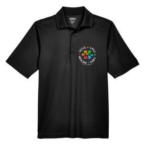 Autism Awareness Teach Hope Love Inspire Men's Origin Performance Pique Polo