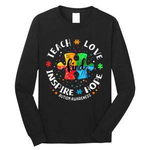 Autism Awareness Teach Hope Love Inspire Long Sleeve Shirt