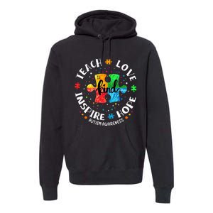 Autism Awareness Teach Hope Love Inspire Premium Hoodie