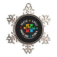 Autism Awareness Teach Hope Love Inspire Metallic Star Ornament