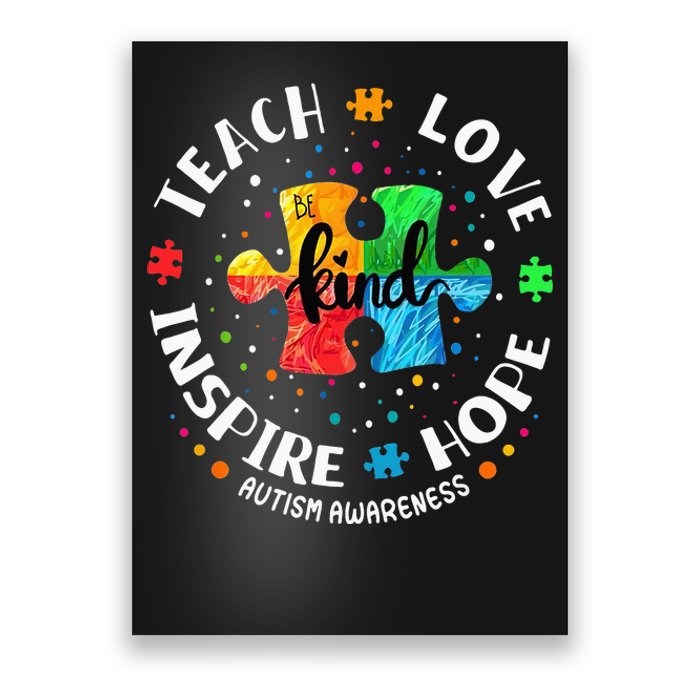 Autism Awareness Teach Hope Love Inspire Poster