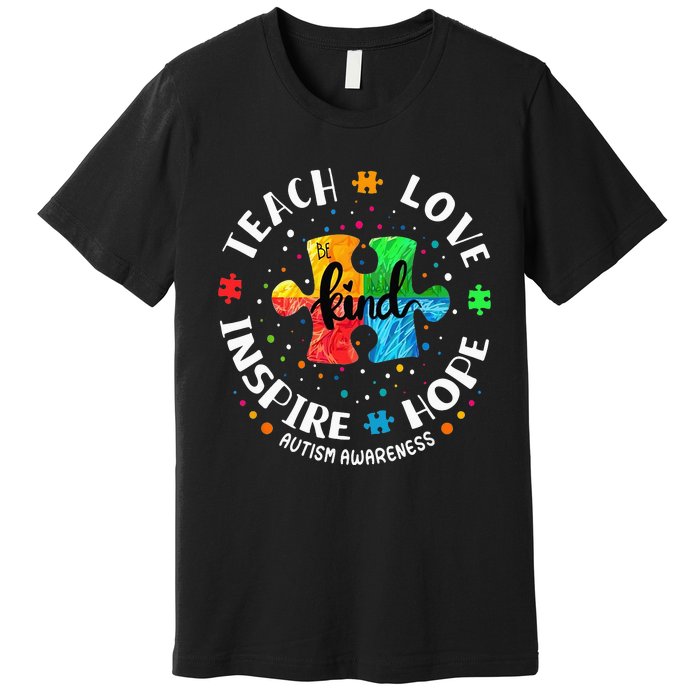 Autism Awareness Teach Hope Love Inspire Premium T-Shirt