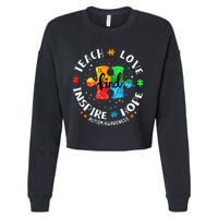 Autism Awareness Teach Hope Love Inspire Cropped Pullover Crew