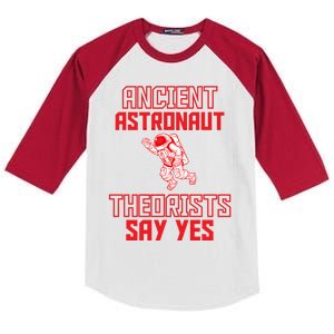 Ancient Astronaut Theorists Theory Fans Says Yes Aliens Ufo Gift Kids Colorblock Raglan Jersey