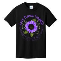 Alzheimer Awareness Tee For Men And Women Purple Sunflower Kids T-Shirt