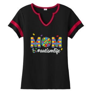 Autism Awareness Tee Mom Life For Autism Mom Ladies Halftime Notch Neck Tee