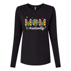 Autism Awareness Tee Mom Life For Autism Mom Womens Cotton Relaxed Long Sleeve T-Shirt