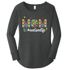 Autism Awareness Tee Mom Life For Autism Mom Women's Perfect Tri Tunic Long Sleeve Shirt