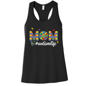 Autism Awareness Tee Mom Life For Autism Mom Women's Racerback Tank