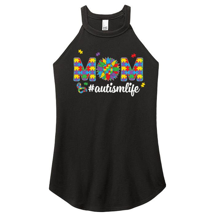 Autism Awareness Tee Mom Life For Autism Mom Women's Perfect Tri Rocker Tank