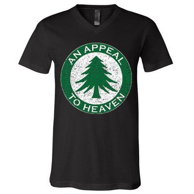 An Appeal To Heaven Flag Pine Tree Flag Roundel New England V-Neck T-Shirt
