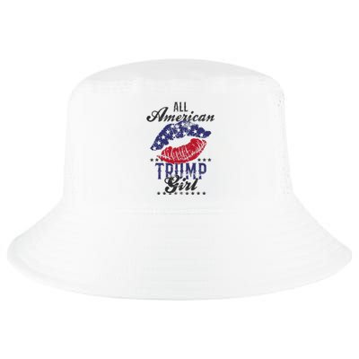 All American Trump Girl Usa Flag Lips Gop Vote 2024 Cool Comfort Performance Bucket Hat